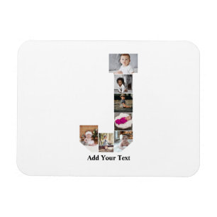 Design Your Own Letter J Photo Collage Magnet