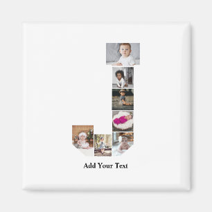 Design Your Own Letter J Photo Collage Magnet