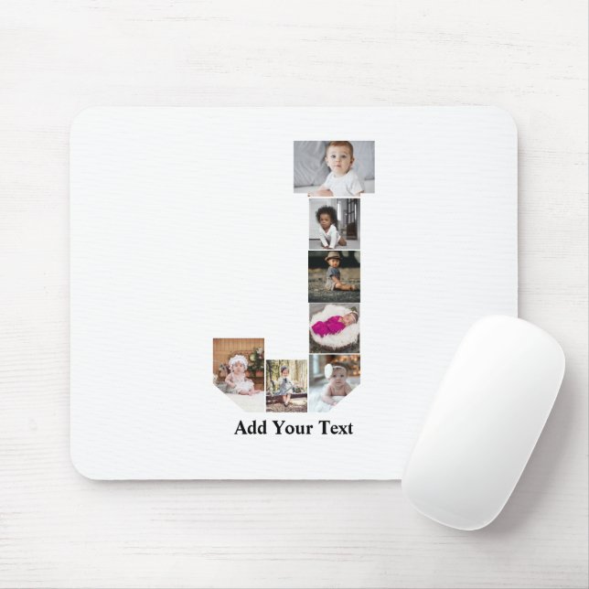 Design Your Own Letter J Photo Collage Mouse Pad (With Mouse)