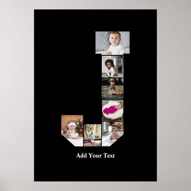 Design Your Own Letter J Photo Collage Poster (Front)