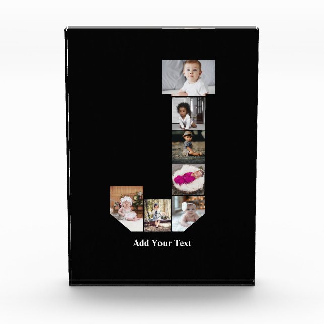 Design Your Own Letter J Photo Collage Poster Block (Front)