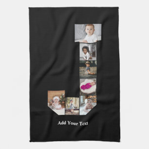 Design Your Own Letter J Photo Collage Poster Kitchen Towel