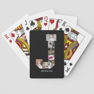Design Your Own Letter J Photo Collage Poster Poker Cards