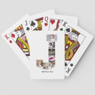 Design Your Own Letter J Photo Collage Poster Poker Cards
