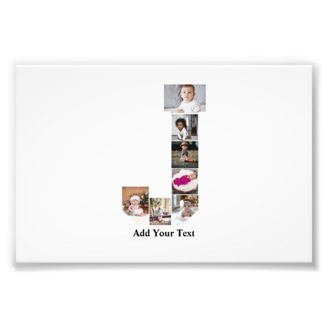Design Your Own Letter J Photo Collage Print (Front)
