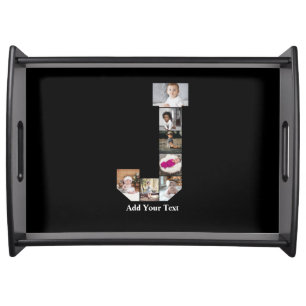 Design Your Own Letter J Photo Collage Serving Tray