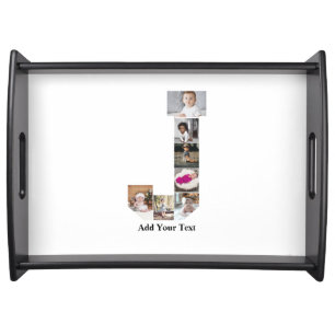 Design Your Own Letter J Photo Collage Serving Tray