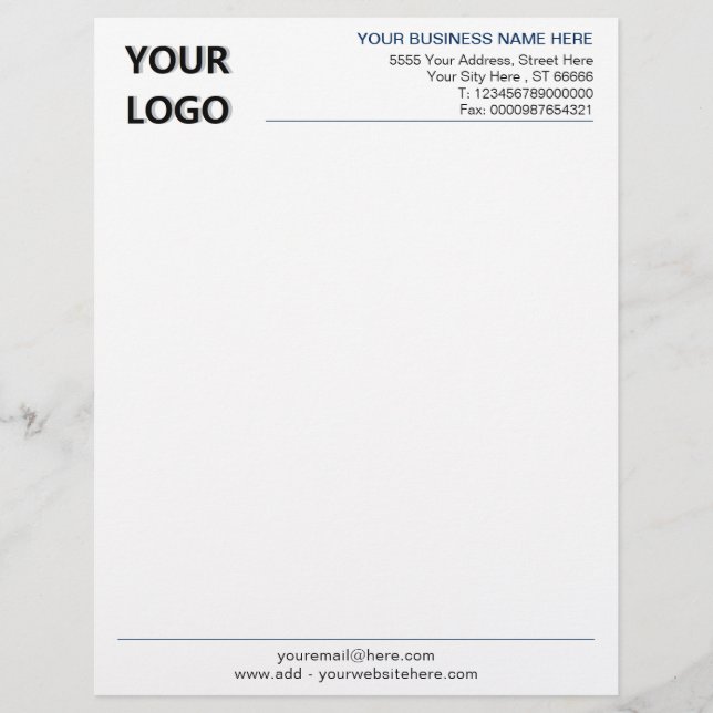 Design Your Own Letterhead Template with Logo (Front)