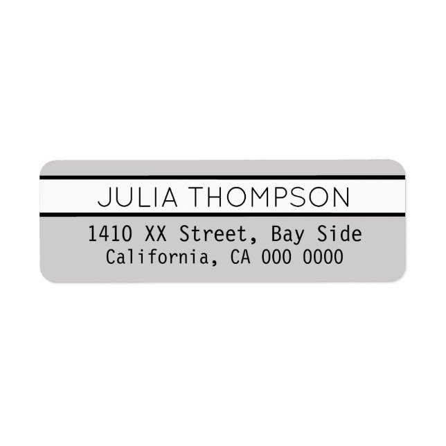 design your own light gray elegant label (Front)