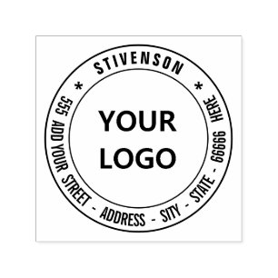 Design Your Own Logo or Photo Address Round Stamp