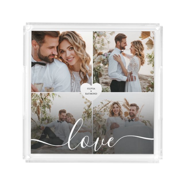 Design Your Own Love Collage Photography Acrylic Tray (Front)