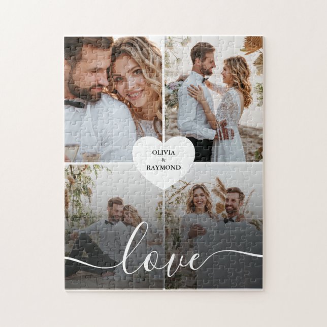 Design Your Own Love Collage Photography Jigsaw Puzzle (Vertical)