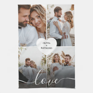 Design Your Own Love Collage Photography Kitchen Towel