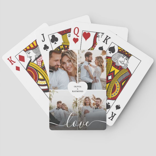 Design Your Own Love Collage Photography Poker Cards (Back)