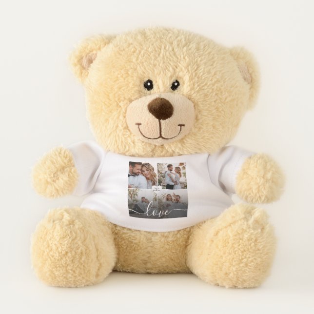 Design Your Own Love Collage Photography Teddy Bear (Front)