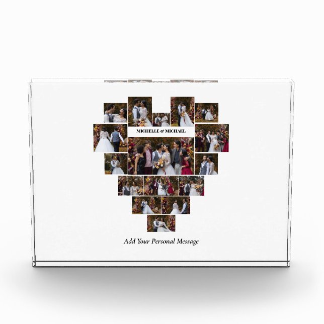 Design Your Own Love Heart Shaped Photo Collage (Front)