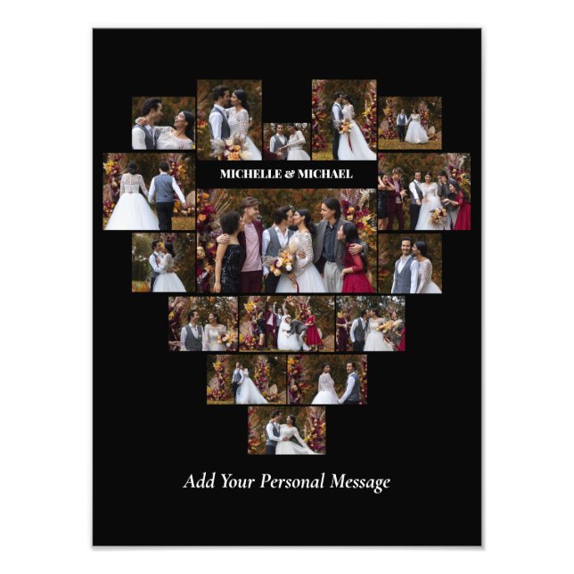 Design Your Own Love Heart Shaped Photo Collage (Front)