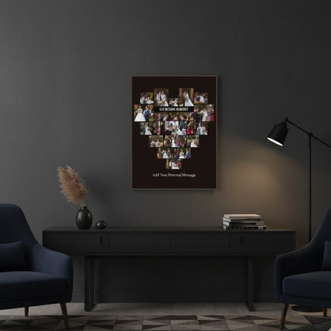 Design Your Own Love Heart Shaped Photo Collage Acrylic Print (Creator Uploaded)