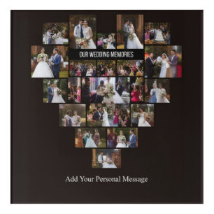 Design Your Own Love Heart Shaped Photo Collage Acrylic Print
