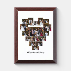 Design Your Own Love Heart Shaped Photo Collage Award Plaque