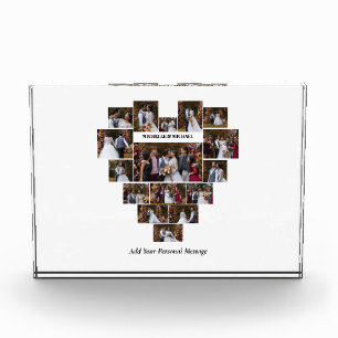 Design Your Own Love Heart Shaped Photo Collage Block
