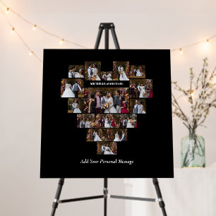 Design Your Own Love Heart Shaped Photo Collage Foam Board