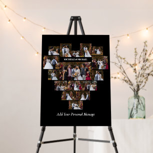 Design Your Own Love Heart Shaped Photo Collage Foam Board