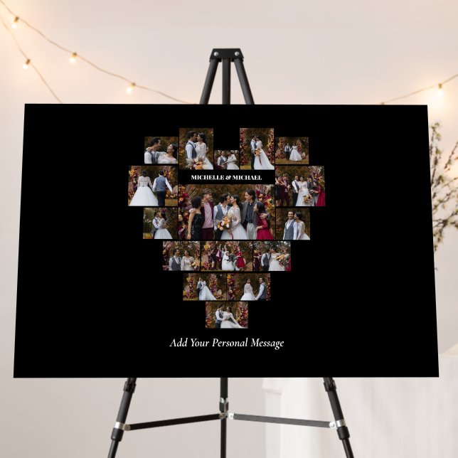 Design Your Own Love Heart Shaped Photo Collage Foam Board (In Situ (Stand))