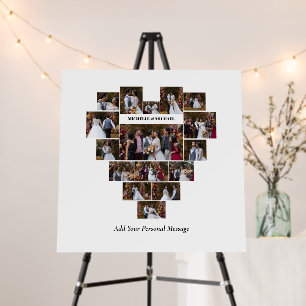 Design Your Own Love Heart Shaped Photo Collage Foam Board