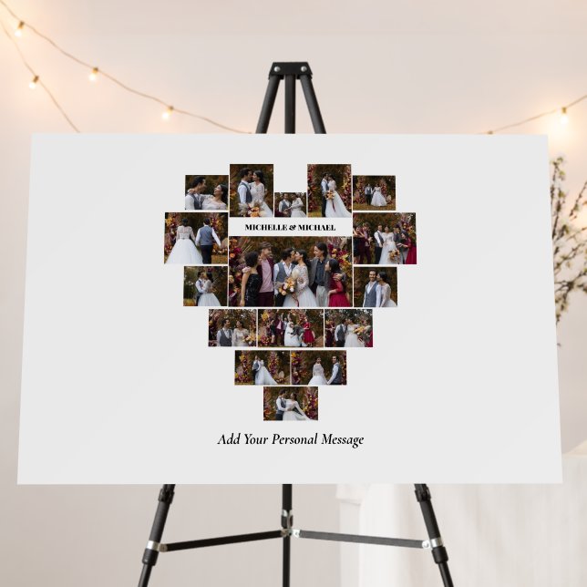 Design Your Own Love Heart Shaped Photo Collage Foam Board (In Situ (Stand))