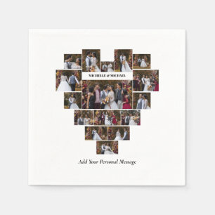 Design Your Own Love Heart Shaped Photo Collage Napkins