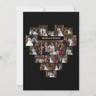 Design Your Own Love Heart Shaped Photo Collage Note Card