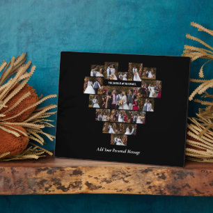 Design Your Own Love Heart Shaped Photo Collage Plaque