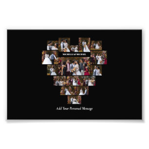 Design Your Own Love Heart Shaped Photo Collage Print