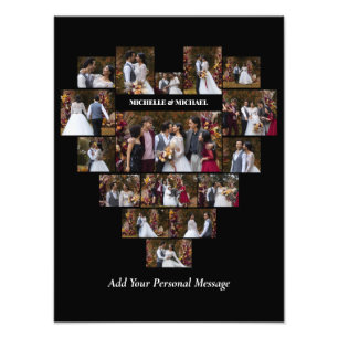 Design Your Own Love Heart Shaped Photo Collage Print