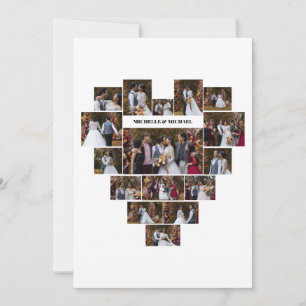 Design Your Own Love Heart Shaped Photo Collage Thank You Card