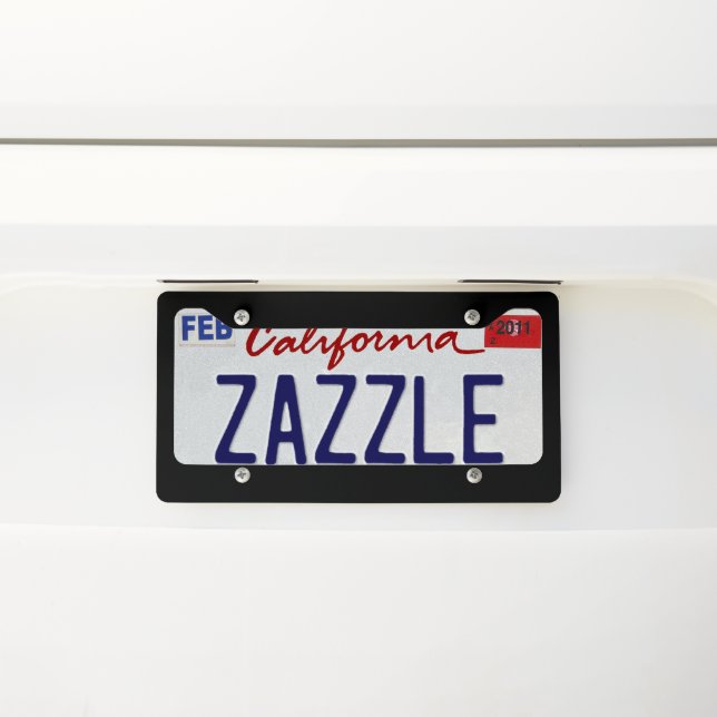 Design Your Own Masterpiece Style A Black License Plate Frame (On Car)