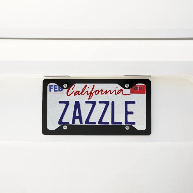 Design Your Own Masterpiece Style B Black License Plate Frame (On Car)