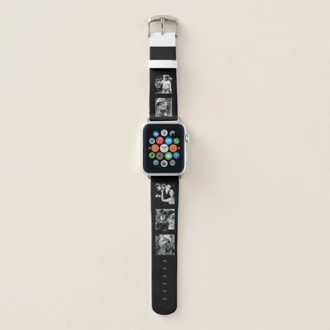 Nøgle æstetisk Skinne Design Your Own Modern 5-Photo Collage Apple Watch Band | Zazzle