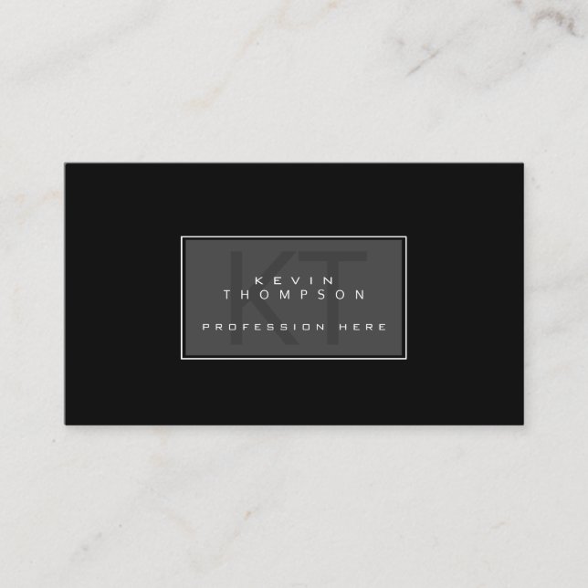 design your own modern profissional blk standard business card (Front)