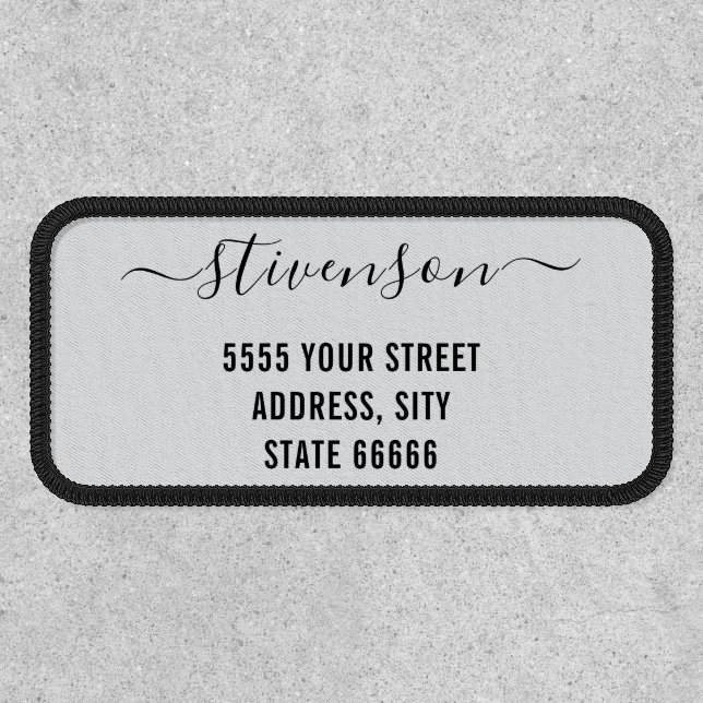 Design Your Own Name Address Patch Template (Front)