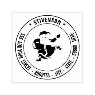 Design Your Own Name Address Santa Christmas Stamp