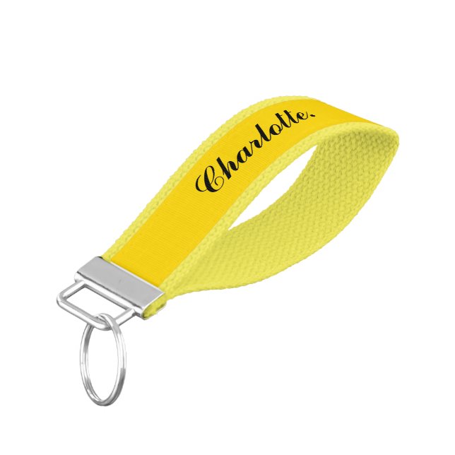 Design Your Own Name on Stylish Wrist Keychain (Angled Down)