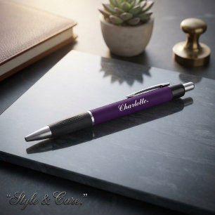Design Your Own Name on This Dark Purple Emmy Pen