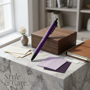 Design Your Own Name on This Dark Purple Pen