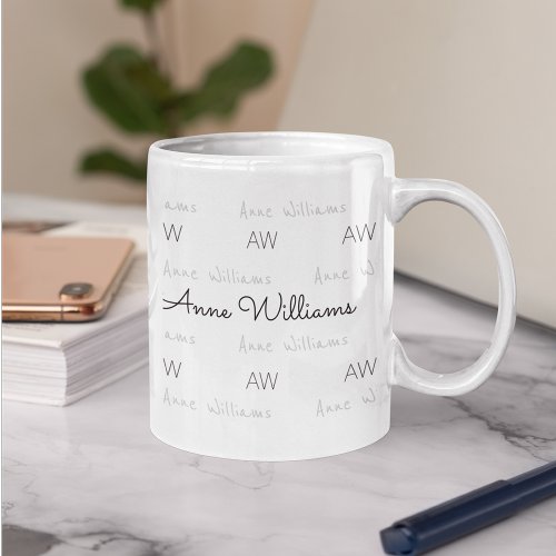 Design your own name pattern clean  clear coffee mug