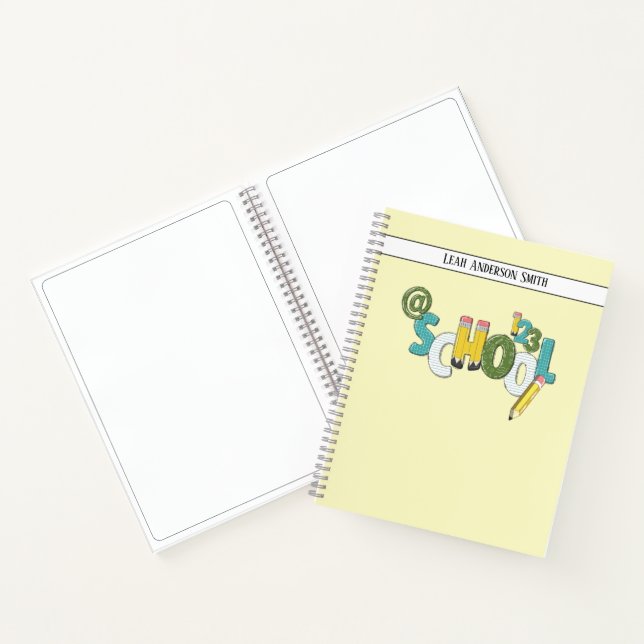 Design your own Name School sketch notes Yellow Notebook (Inside)
