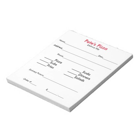 "design-your-own" Order Slips Notepad