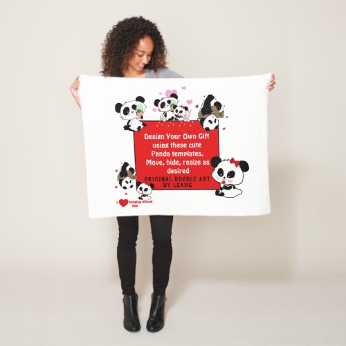 Design Your Own PANDA BEAR BABY Comforter Blankie Fleece Blanket