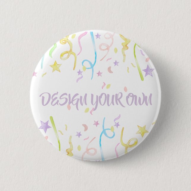 Design Your Own Party Confetti Button (Front)